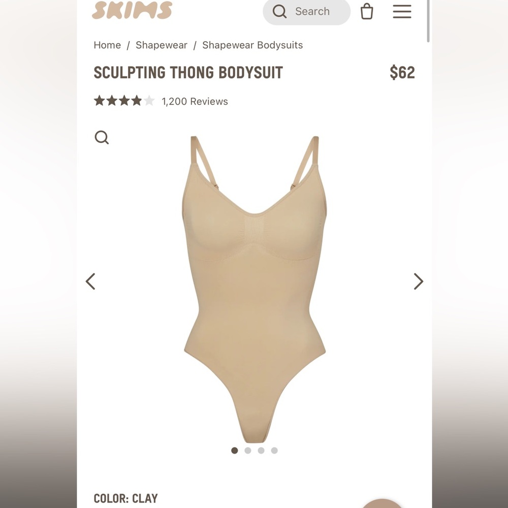SKIMS SCULPTING THONG BODYSUIT